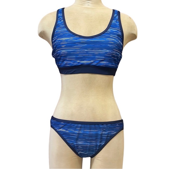 TYR Swim Tyr Bikini Swimsuit Blue Stripe L Large 12 Poshmark